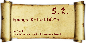 Sponga Krisztián névjegykártya
